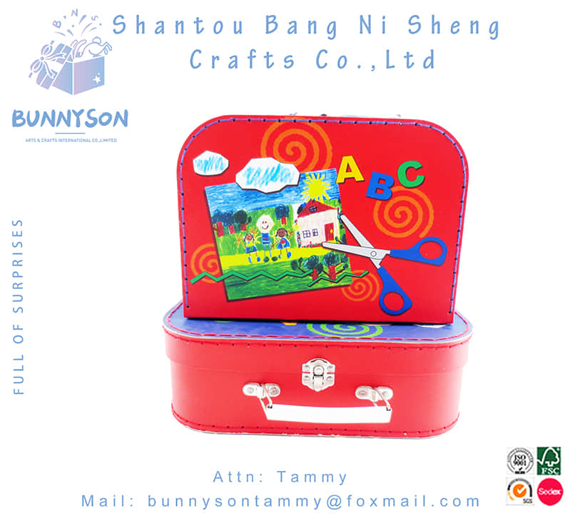 Cute Rigid Paper Box With Handle BNS-S-0622-12