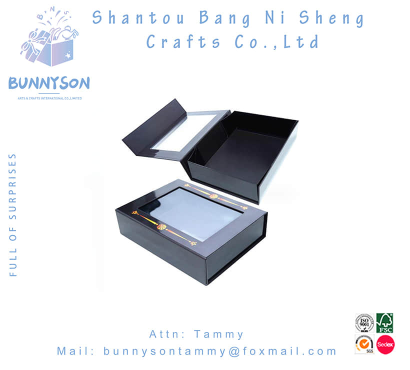 China Customized Chocolate Magnetic Paper Box with Transparent Window