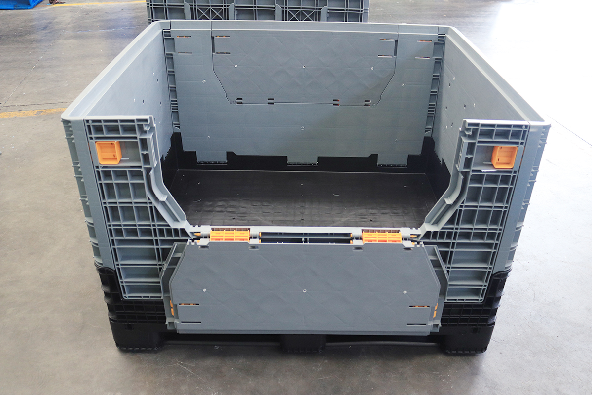 Folding Bulk Shipping Container Plastic Bin Large Collapsible Plastic Pallet Box 