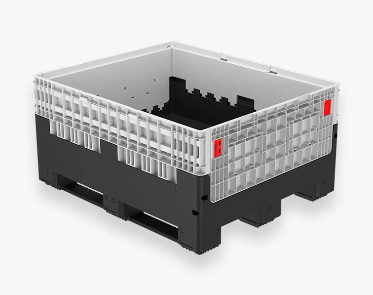 CIMC Heavy Duty Bulk Storage Industrial Stackable Large Foldable Collapsible Plastic Pallet Box