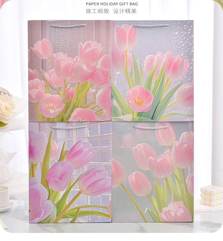 Tulip Shinny Gift Bags with Handles for Birthday Wedding Baby Shower Christmas New Year