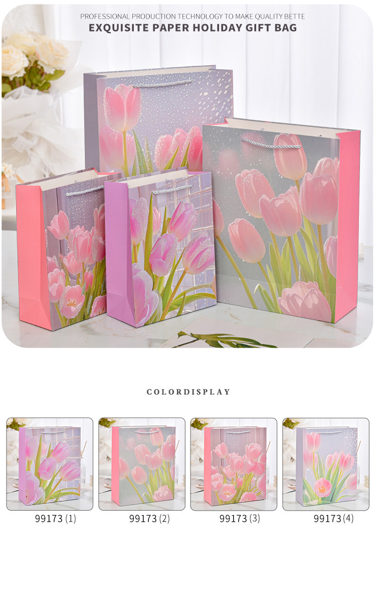 Tulip Shinny Gift Bags with Handles for Birthday Wedding Baby Shower Christmas New Year