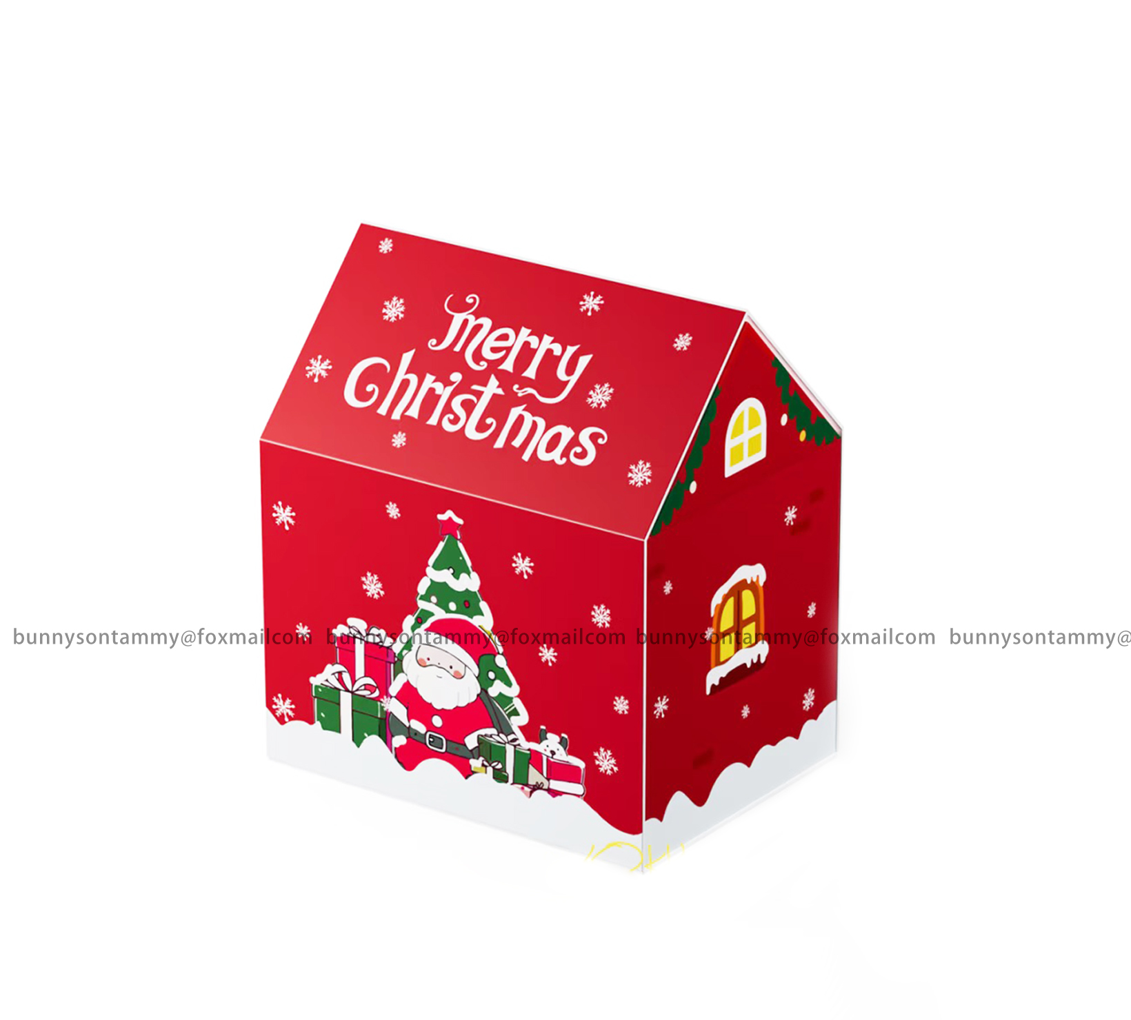Mini Chrismas Foldable Gift Box in House Shape